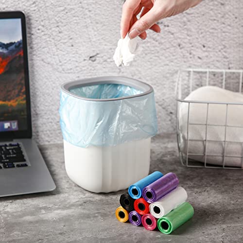 240 Counts Mini Trash Bags 0.5 Gallon Tiny Garbage Bags Small Pet Bags Strong Trash Bags Trash Can Liners for Car Kitchen Office Desktop Mini Trash Can Wastebasket Bin, 16 Rolls(Mixed Color) - color: Mixed Color