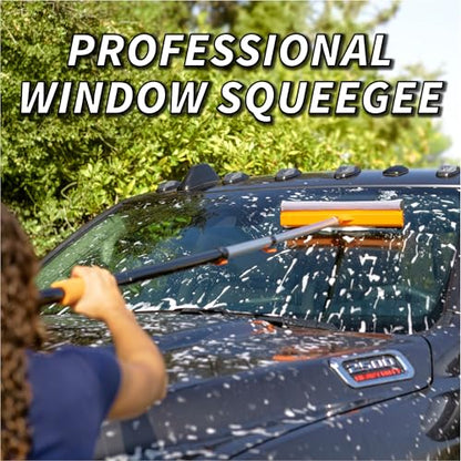 5-30 ft Window Washer Squeegee Kit with Extension Pole (36+ Foot Reach) // Long Handle Squeegee for Window Cleaning & Car Cleaning Multi-Use//Telescopic Professional Window Cleaning Squeegee for Home - size: 30 Feet