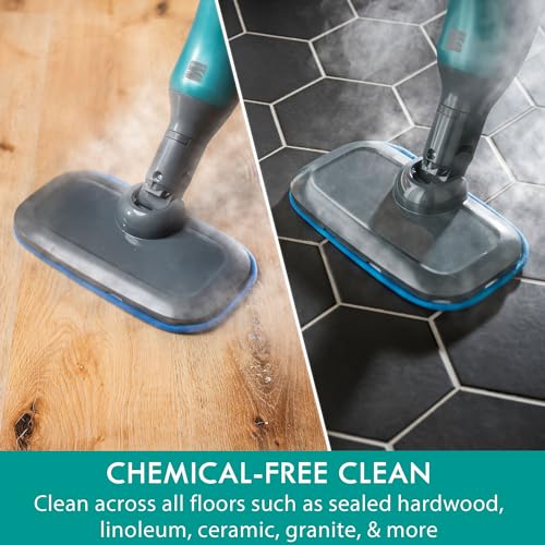 Kenmore SM2050 2-in-1 Steam Mop Hard Floor Cleaner with 2 Modes & 2pcs Washable Pads for Carpets, Rugs and Upholstery, Green - color: Green
