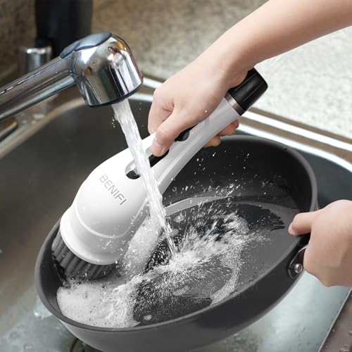 Electric Spin Scrubber Full-Body IPX7 Waterproof Cordless Bathroom Cleaning Brush with Power LCD Display and 8 Brush Heads - size: Normal