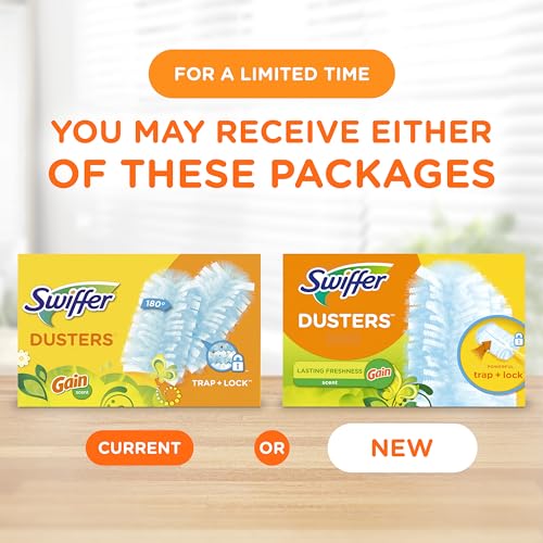 Swiffer Dusters Refill for Cleaning, Made by SWIFFER, Feather & Microfiber Duster Disposable Alternative, Dusting Furniture, Blinds, Ceiling Fans, Remove Allergens, Gain Scent, 18 Count(Pack of 4) - size: 18 Count (Pack of 4), style: Gain Scent, 18 Ct