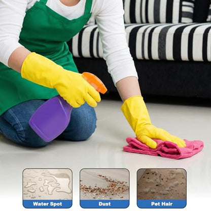 20 Pcs Reusable Duster Refills, 360° Fleece Cleaning Pads for Ceiling Fans, Blinds & Furniture (Blue, Pink, Yellow, Green, Purple, 7.3 x 4.7 Inches)