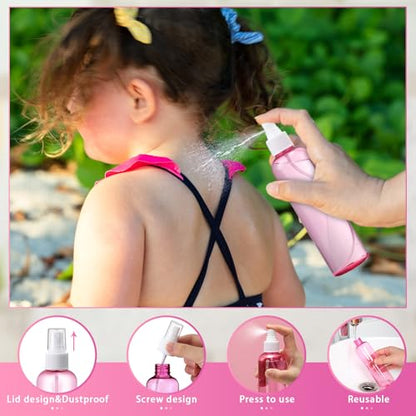 Eccliy 32 Pcs 8 oz Spray Bottles Fine Mist Plastic Spray Bottles Clear Empty Sprayer Hairs Refillable Travel Sprayer with Pump Cap for Cleaning Oils Travel Perfumes(Pink,Clear) - color: Pink, style: Clear