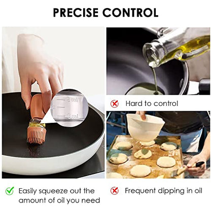 Oil Dispenser with Brush - Glass Olive Oil Dispenser for Cooking, 2 IN 1 Oil Dispensing Bottle for Kitchen with Silicone Basting Brush for Vinegar Sauce BBQ Grill Frying, T-OB21, Blue - color: Blue