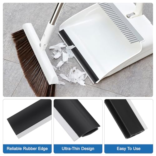 Angoily 4pcs Rubber Strip Replacement for Dustpan Dust Pan Edge Refill Inlet Pressing Strips, Dustpan Lip Replacement, Silicone Garbage Shovel Edge Protectors Rubber Lip Edge (Pack of 2) - size: 26X2.3CM (Pack of 2)
