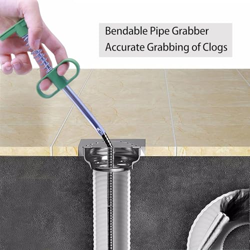 Upgrade Drain Snake for Hair Clogs, 61'' Four claw grabber pickup tool for Litter Pick, Home Sink, Drains, Toilet, Snake Drain Hair Remover - style: T-61 IN