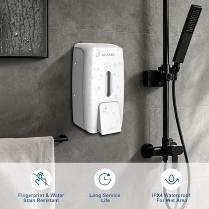 27fl oz Hand Soap Dispenser Wall Mount for Bathroom Kitchen Liquid Sanitizer ABS Plastic White 9088 - color: White