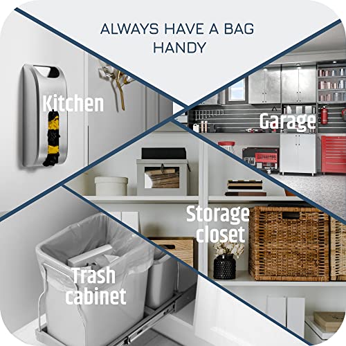 Manterio Plastic Bag Holder | Durable Plastic Wall Mount Kitchen Grocery Bag Storage Organizer | Smudge Proof, Fingerprint Resistant | Blue - color: Blue