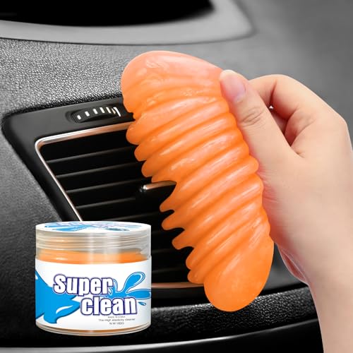 TeSabMi Car Cleaning Gel Car Cleaning Putty Car Putty Car Interior Cleaner Car Slime Car Detailing Kit Car Accessories Gifts for Men Women Stocking Stuffers Orange - color: Orange
