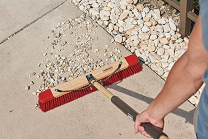 Harper 24 Inch Premium Indoor/Outdoor Wet/Dry, Dirt, Soil, Mulch All-Purpose Push Broom with Semi-Stiff Bristles, Grass and Oil, Wood Handle - style: Premium Indoor/Outdoor Wet/Dry Push Broom