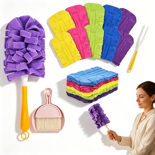 Chenille Duster Replacement Heads, Washable Reusable Chenille Microfiber Dust Duster, 360° Electrostatic Cleaning Pads for Multi-Surface Home, Blinds, Car, Furniture (Standard*2) - color: Standard*2