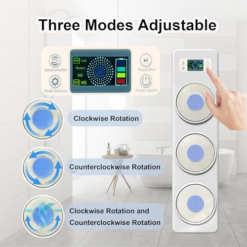 Electric Shower Brush for Body, Wall Mounted Back Scrubber for Shower, Exfoliating Shower Brush with Intelligent Display Screen,Back Bath Scrubber for Massage and Deep Cleansing