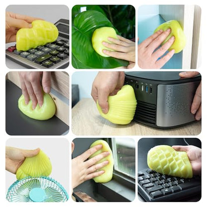 ASFSKY Car Cleaning Gel Putty - Reusable Keyboard Cleaner Slime for Car, Keyboard, Dust - 5 Pack (Yellow) - color: Yellow 5 Pack