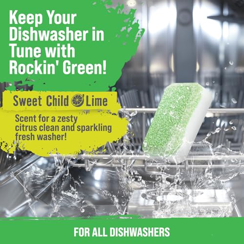 Rockin' Green Deep Cleaning and Deodorizing Tablets for Dishwashers, Washing Machines, and Garbage Disposals, Removes Odor and Residue (Dishwasher Cleaning Tablets, 24 Pack) - size: 1 Count (Pack of 24), style: Dishwasher Cleaning Tablets