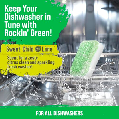 Rockin' Green Deep Cleaning and Deodorizing Tablets for Dishwashers, Washing Machines, and Garbage Disposals, Removes Odor and Residue (Dishwasher Cleaning Tablets, 24 Pack) - size: 1 Count (Pack of 24), style: Dishwasher Cleaning Tablets