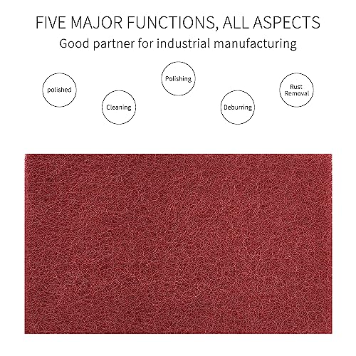Scuff Pads - 10Pcs Scouring Pad 7447 - Very Fine Grade Hand Pads General Purpose Sanding Hand Pads 200 x 125mm/8" x 5" - color: 5 Red+5 Green