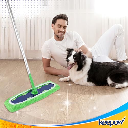 KEEPOW 8 Pack Reusable Mop Refill Pads Replacement Compatible with Swiffer XL Wet Pads Refills,Wet Pads Refill XL for Hardwood Floor Cleaning - color: Green, 8 Pack