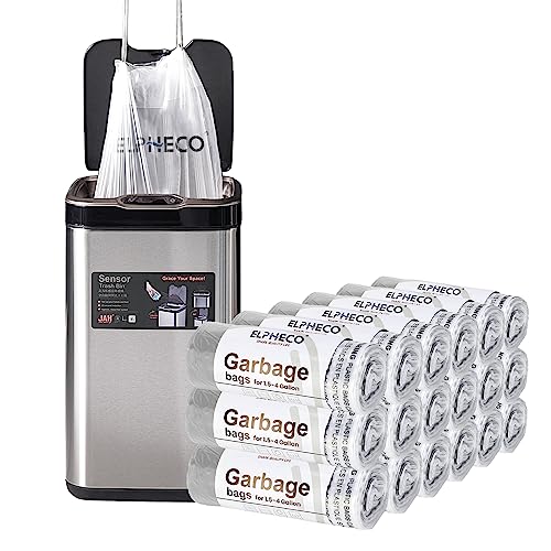 ELPHECO 2.5 Gallon Trash Bags │ 15 Liters Drawstring Garbage Bags │ Small Trash Bags For Bathroom Office Living Room Use │ Suitable For 1.5-4 Gallon Trash Can │ 18"×20" │ 180 Count / 18 Rolls │ A