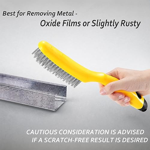 Stainless Steel Wire Brush 2 Pcs, 79 Bundles of bristles, 10.5" Plastic Contoured Handle, Heavy Duty Scratch for Cleaning Rust Dirt Before Welding, Dust and Paint Scrubbing (LWH-2SP)