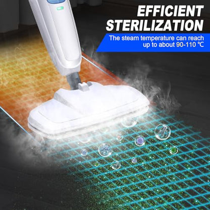 Electric Cleaner Floor Hot Steam Mop 1500W Floor Steam Cleaner 5-in-1 Tile Cleaner Hard Wood Floor Cleaner MultiPurpose Handheld Steam Cleaner with 2 Washable Microfiber Pads