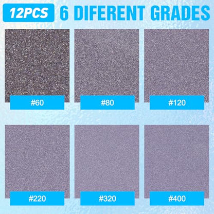 12 Pack Sanding Sponge, Washable and Reusable Sanding Blocks 120 Grit Wet Dry Sand Paper for Wood Drywall Metal Furniture - size: 120 Grits