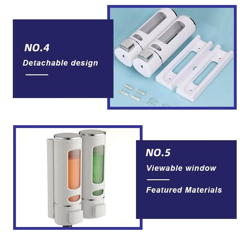 Liquid Soap Dispenser Wall Mount, 1 Chamber Bathroom Shower Pump Dispenser,Press Manually Lotion Soap Dispenser Use for Shampoo, Soap, Conditioner, Shower Gel, for Bathroom Kitchen Hotel (Gold) - size: 1 Chamber