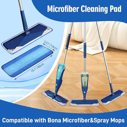 8 Pack Microfiber Cleaning Pads Compatible with Bona Mops, Safe for Hardwood and Hard-Surface Floors, Washable, Reusable - size: 8 Count (Pack of 1)