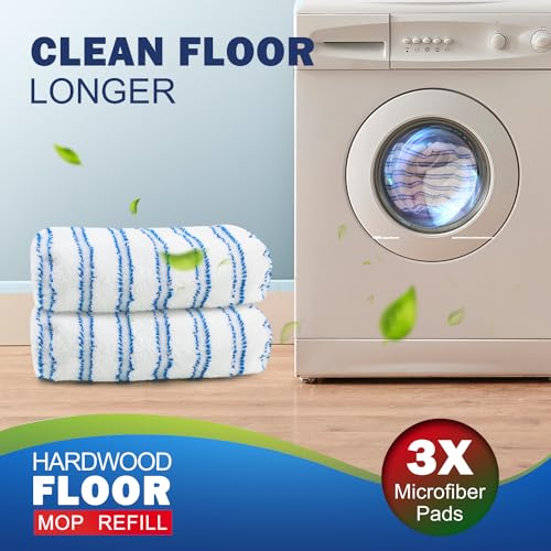 Matthew Microfiber Mop Refills Compatible with Hardwood Floor 'N More, Mop Head Replacement Reusable for Large Surface Compatible with ShMop and All 15 * 8” Flat Mops – 6Pcs Microfiber Mop Pads - size: 6 Pcs Refills