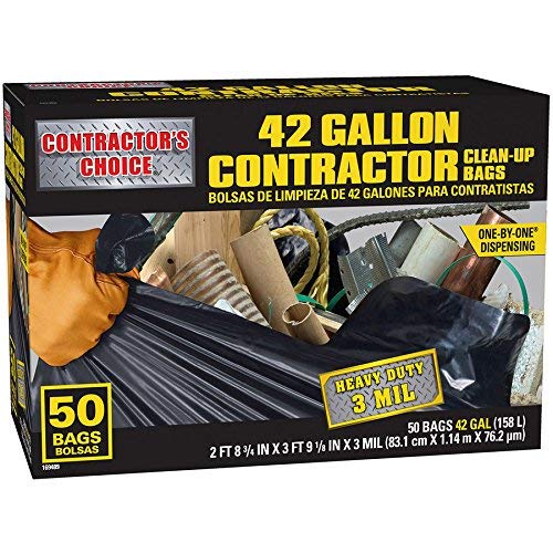 Contractor's Choice 50-Count 42-Gallon Outdoor Construction Trash Bags - Set of 3