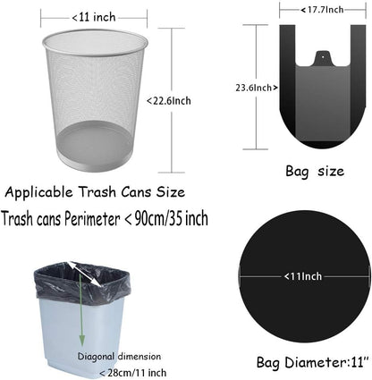 100 Counts 4 Gallon Trash Bags, 23.6 Inch x 17.7 Inch Kitchen Small Garbage Bags with Handles for Bathroom, Household Contractor Bags (Purple)
