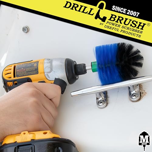 Cleaning Supplies - Scrub Brush - Boat Accessories - Drill Brush - Hull Cleaner - Algae - Barnacles - Boat - Kayak - Canoe - Carpet Cleaner - Vinyl - Deck Brush - Fiberglass - Fishing Boat - Pontoon - color: Blue