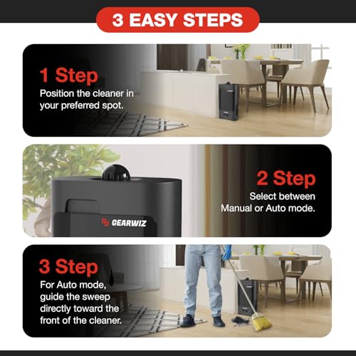 Gearwiz 1400W Touchless Automatic Vacuum Dustpan – Motion Sensor Hands-Free Electric Dustpan for Pet Hair Dirt & Debris – Powerful and Energy Efficient Cleaning Solution for Home Kitchen & Office - color: 1400w Touchless Automatic Vacuum