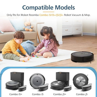 4 Pack Replacement Mop Pad Compatible with iRobot Roomba Combo i5+/ i5/ j5+/ j5 Robot Vacuum and Mop, Washable & Reusable Microfiber Cleaning Pads