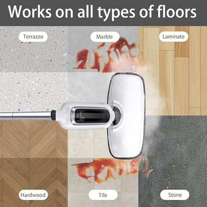 Reusable Steam Mop Pads Set, 5 Pack Steam Mop Pads & 5 Universal Microfiber Cloths, Compatible with KGHKGH, Sprobil, Rvwsx Steam Mops or Cleaners, Washable Replacement Pads for Floor Cleaning - color: white 10