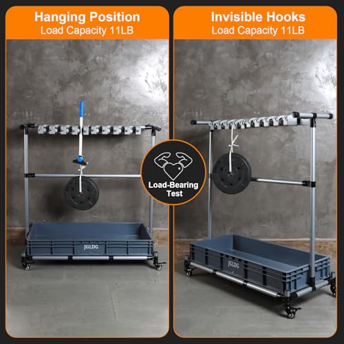 Mop and Broom Holder with Wheels - Keep Your Cleaning Tools Organized! (L) - size: Large
