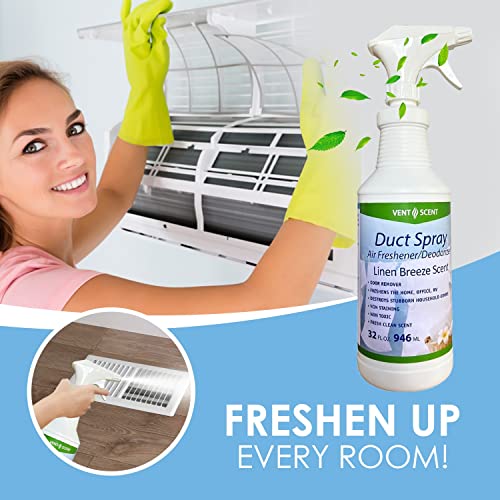 Northwest Enterprises Air Duct Cleaner Spray, Essential Oils Professional HVAC Air Freshener, Air Duct Deodorizer, and Odor Remover Spray (Linen Breeze)