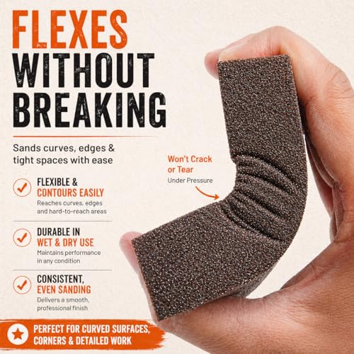 Sanding Sponge Super High-Density Sandpaper Block, Medium Grit Sanding Block, Reusable Dry Wet Sanding Blocks for Wood, Drywall,Metal, Sandpaper Sand Block, 4pcs 120 grit by Afruxy - size: 120 Grit 4 Pack