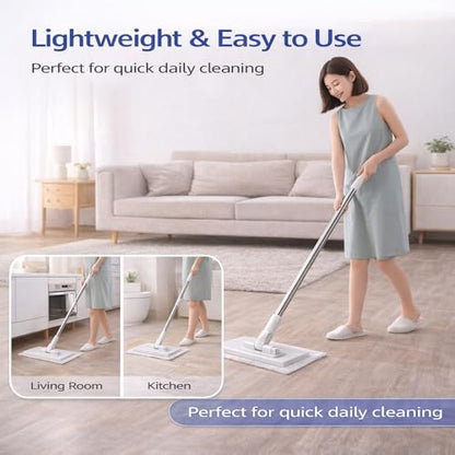 Quick Clip Mini Mop, One-Press Holder Mini Mops, 40In Long Handle Mopping Sweeper Stick, Retractable Handle Gap Cleaner for Kitchen Bathroom (1*Mop+10*Cleaning Cloth) - color: 1*mop+10*cleaning Cloth
