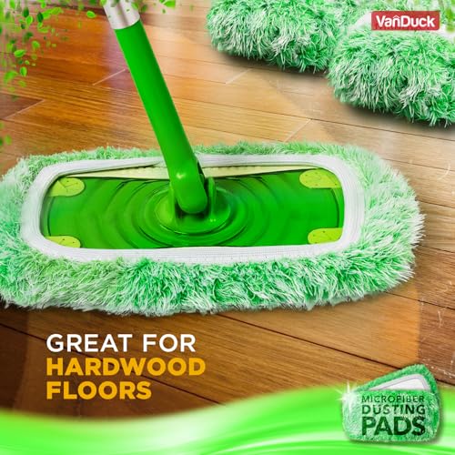 VanDuck Floor Duster Refill Compatible with Swiffer Sweeper (2 Pack) - Microfiber Pet Heavy Duty Dry Cloth Refills - Reusable Mop Pad - color: Dry Duster, size: 2 Count (Pack of 1)