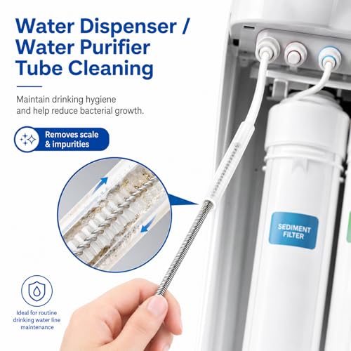 118 Inch Flexible Drain Cleaning Brush – 2-Pack, Stainless Coil for Car, Fridge, Sinks, Pipes, Hoses, Hair & Grease Clogs - size: 118 IN