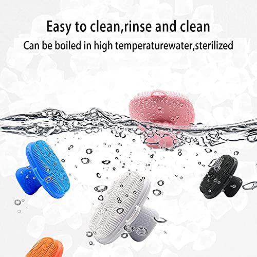 Silicone face Scrubber for Women Facial Cleansing Brush Silicone Face Wash Brush Manual Waterproof Cleansing Skin Care Face Brushes for Cleansing and Exfoliating - color: Pink