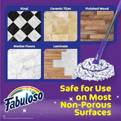 Fabuloso Twist Mop, Self Wringing Floor Mop with Non Scratch Scrubber and Removable Washable Head for Hardwood, Tile, Vinyl and Laminate Floors Cleaning System, 53 Inch Tall - size: Twist Mop