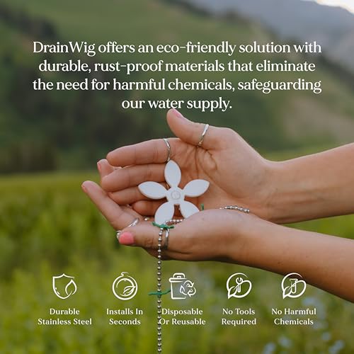DrainWig Shower Drain Hair Catcher – Disposable Bathroom Hair Trap, Easy to Install in Shower Drain Cover, Helps Prevent Clogs – As Seen on Shark Tank – Silver Flower (4-Pack) - color: Silver Flower, size: 4 Count