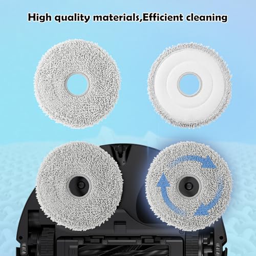 8 Pack Mop Pads for Dreame L40/X40/X50/L50/X30/L20/L40s Ultra/L10s Pro Ultra/L10s Ultra Gen2/X60 Max Ultra, for Mova V50/E40/P10/P50 Pro Ultra, Robot Vacuum Reusable Microfiber Mop Cloth Accessories
