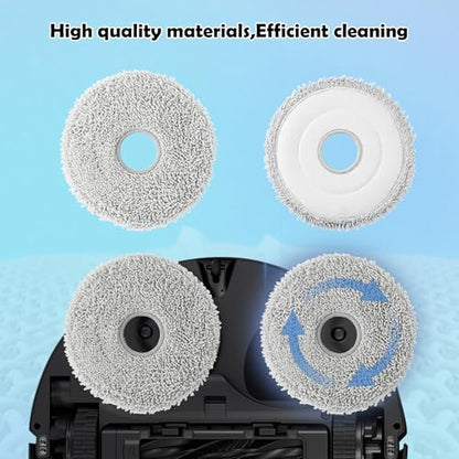 8 Pack Mop Pads for Dreame L40/X40/X50/L50/X30/L20/L40s Ultra/L10s Pro Ultra/L10s Ultra Gen2/X60 Max Ultra, for Mova V50/E40/P10/P50 Pro Ultra, Robot Vacuum Reusable Microfiber Mop Cloth Accessories