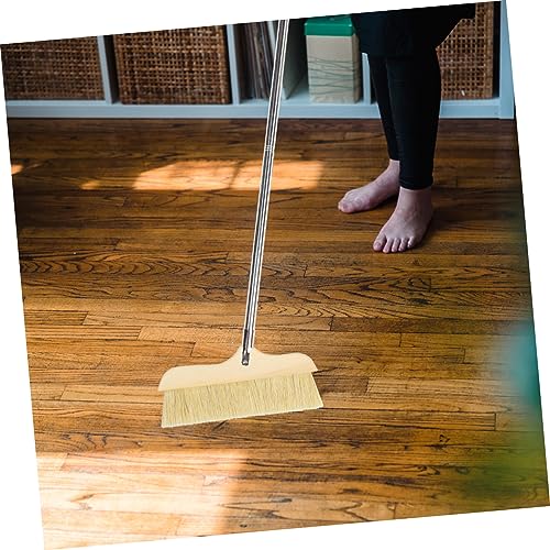 Luxshiny Metal Handle Wooden Broom Bristle Brush Soft Bristles for Household Floor Cleaning