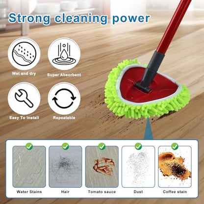 Mop Replace Head for O Cedar, Spin Mop Heads Replacements for Ocedar Easywring 1 Tank Spin Mop, Chenille Duster for Ocedar Mop Include 3 Pack Microfiber Chenille Mop Pad for Ocedar Spin Mop - size: Mop Heads for Ocedar 1 Tank Spin Mop
