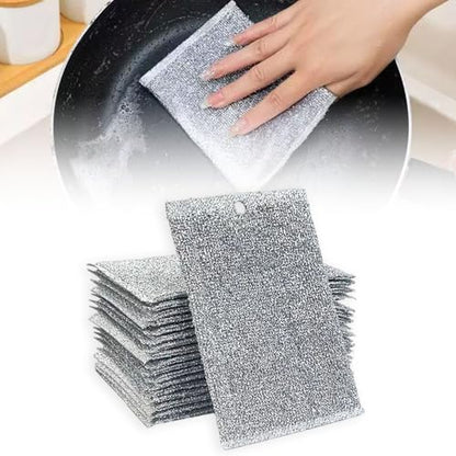 Fliwos Multipurpose Wire Dishwashing Rags, Non-Scratch Metal Wire Dishcloth, Reusable Cleaning Cloth, Thickened Metal Scrubbing Pads Kitchen Towels for Sinks, Dishes, Pots, Pans (10 Pcs) - color: 10 Pcs