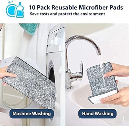 Mop Heavy Quality Floor Mop with Bucket, Flexible Kitchen tap Flat Squeeze Cleaning Supplies 360 Flexible Head/2 Reusable Pads Clean Home Floor Cleaners