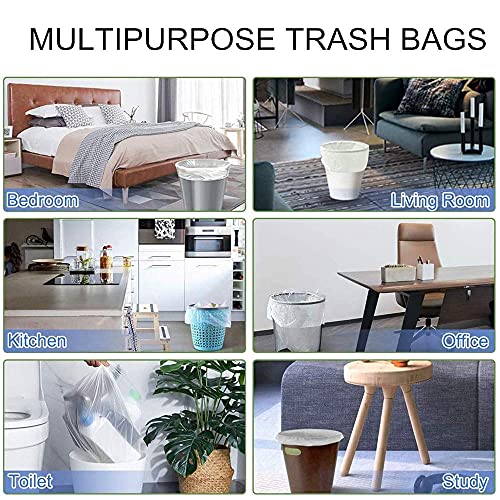 Small Trash Bags, Magesh 4 Gallon Trash Bags/Garbage Bags, Strong Wastebasket Liners for Bathroom Bedroom Office Trash Can, 125 Counts - style: 4 Gallon 125 Clear